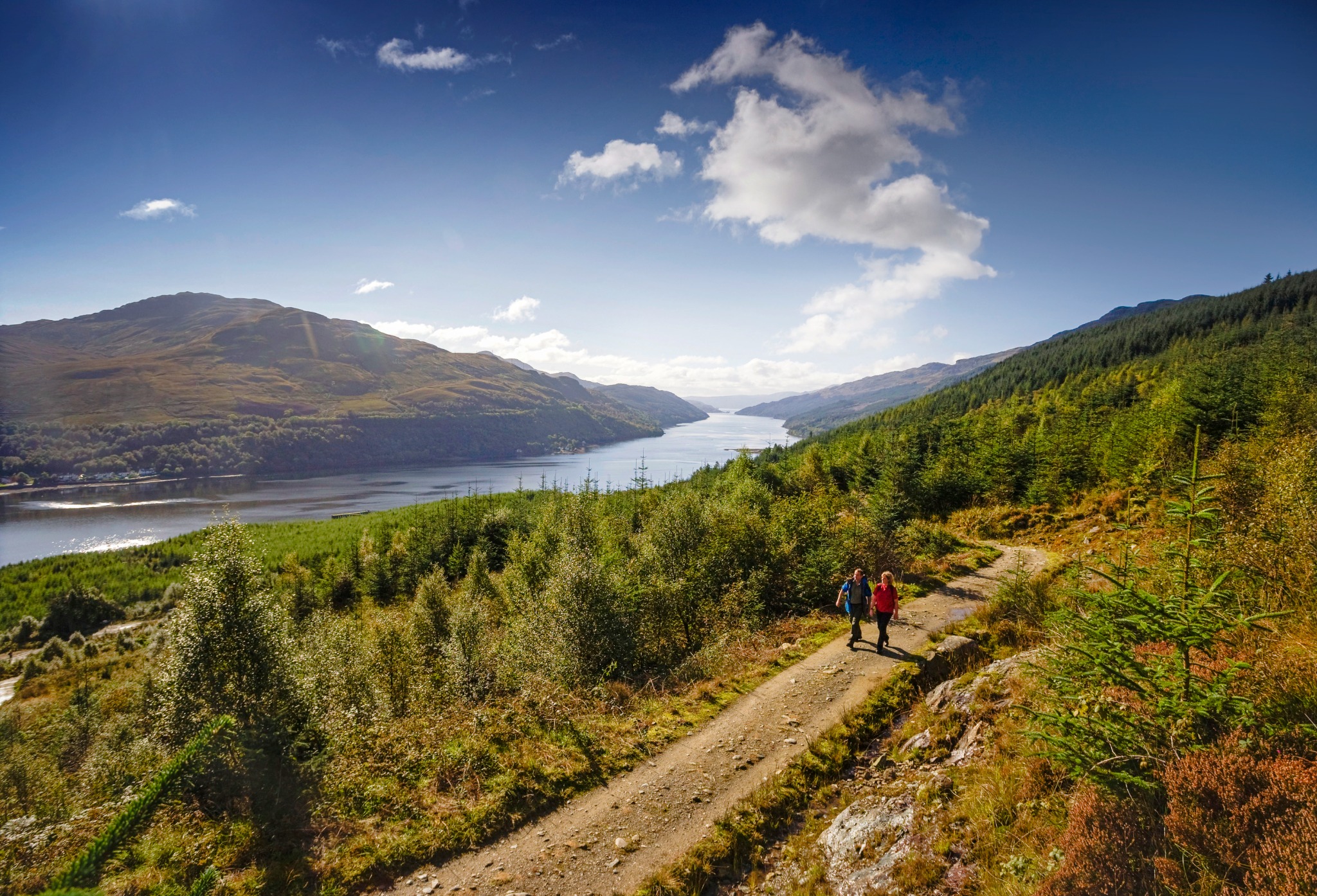 Walking route with views over Loch Long
