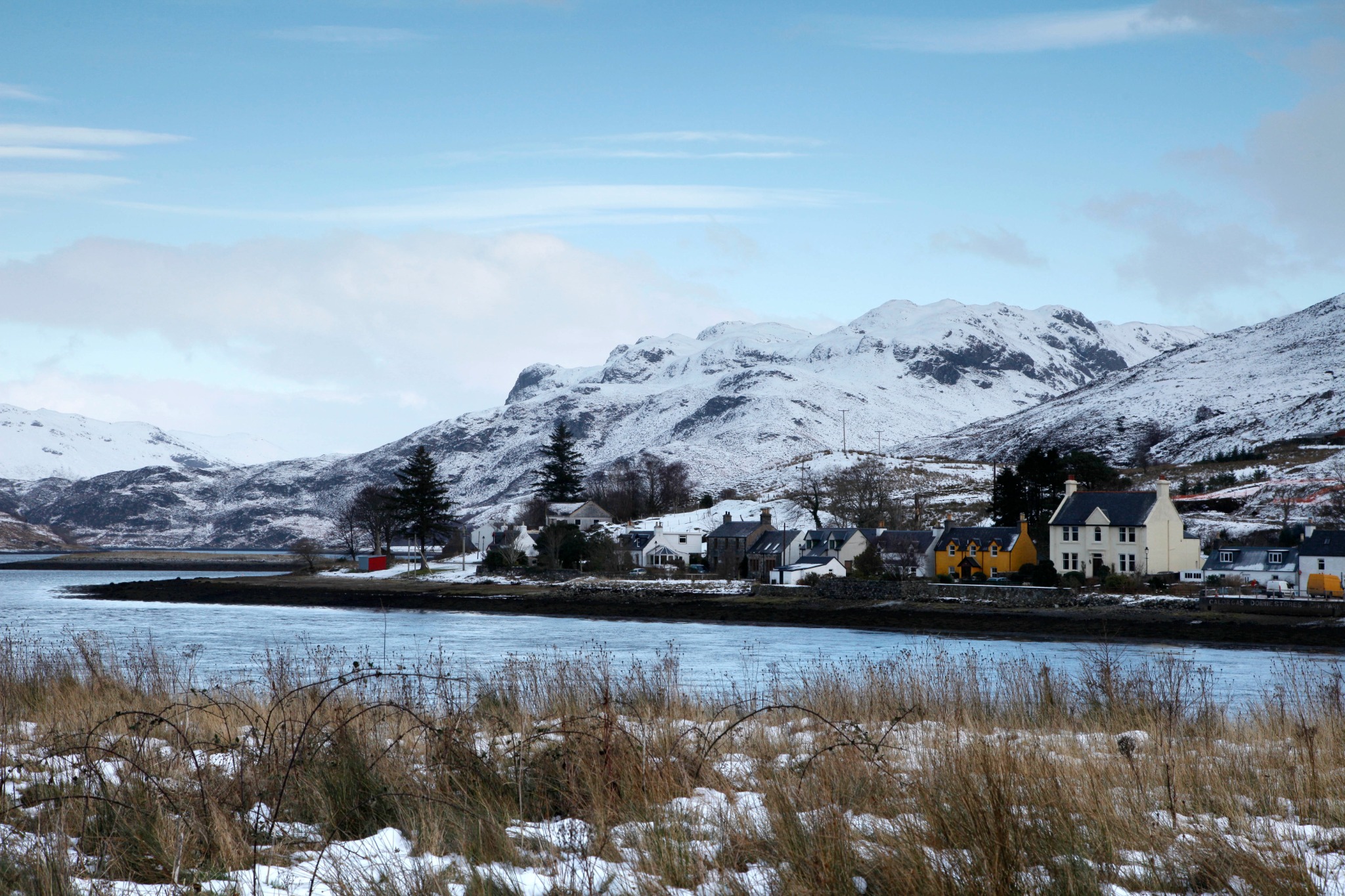 Snowy winter scene in Arrochar
